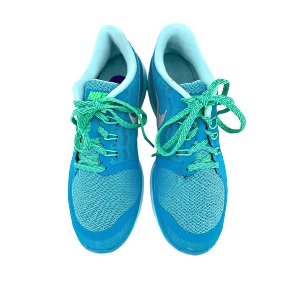 Nike Blue Lagoon Free Ultra Light Mesh Sneakers Shoes Lace Up 6.5 Youth
