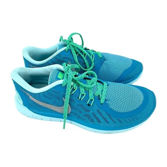 Nike Blue Lagoon Free Ultra Light Mesh Sneakers Shoes Lace Up 6.5 Youth