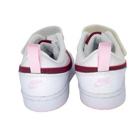 ❤️❤️❤️Nike Court Borough Low 2 PSV Sz 3 Youth Comfy Shoes White Pink BQ5451-120