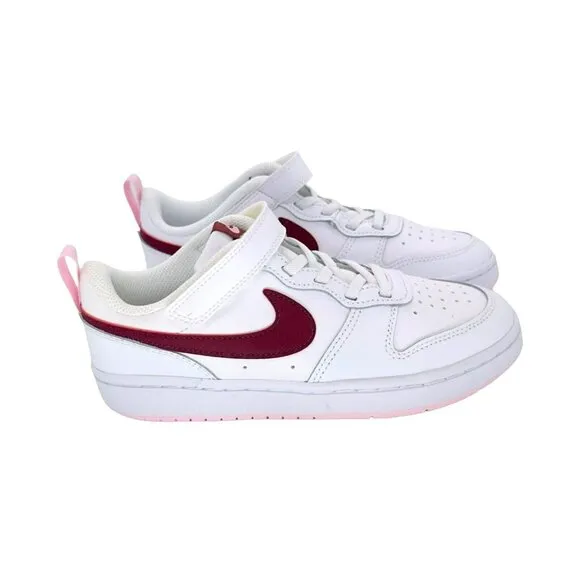 ❤️❤️❤️Nike Court Borough Low 2 PSV Sz 3 Youth Comfy Shoes White Pink BQ5451-120