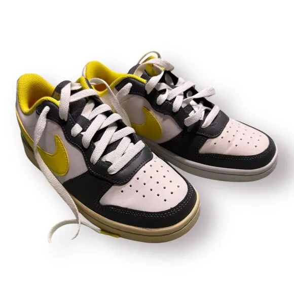 Nike Court Borough Low 2 Sneakers Gray White and Yellow Smiley Size‎ 4Y