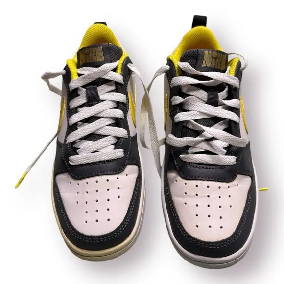 Nike Court Borough Low 2 Sneakers Gray White and Yellow Smiley Size‎ 4Y