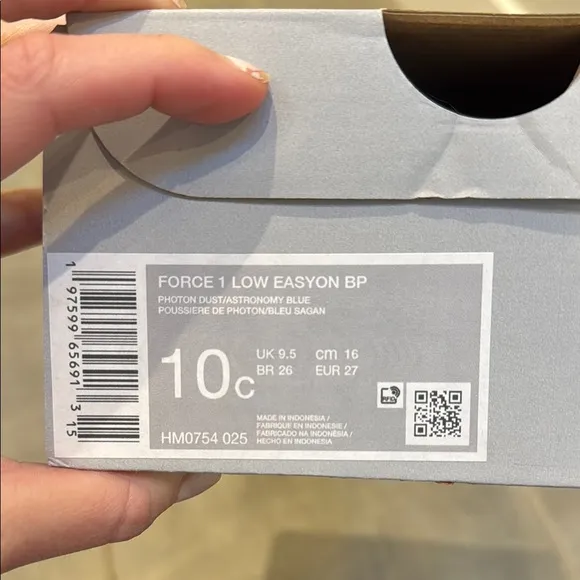 Nike Force 1 Low Easy On PS Photon Dust Blue Cork Blue and Gray, new in box, 10c