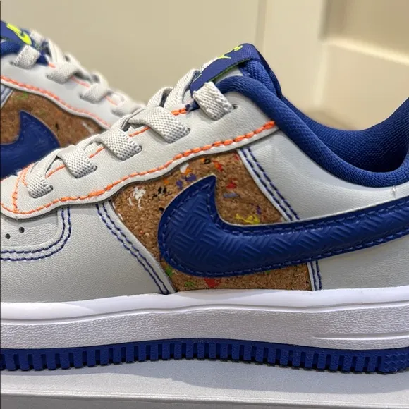Nike Force 1 Low Easy On PS Photon Dust Blue Cork Blue and Gray, new in box, 10c