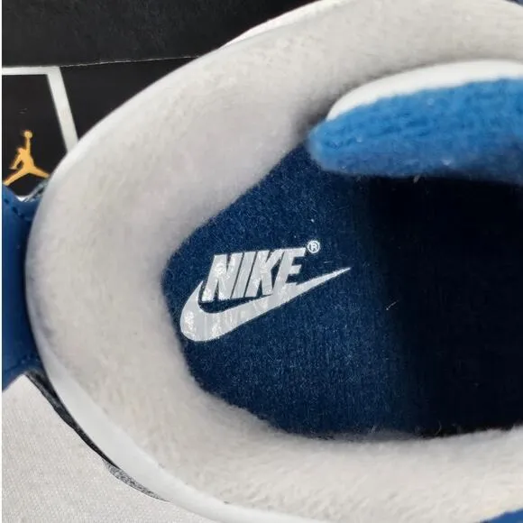 NIKE JORDAN 4 RETRO TODDLER (TD) OFF WHITE/MILITARY BLUE SIZE 6C BQ7670 141