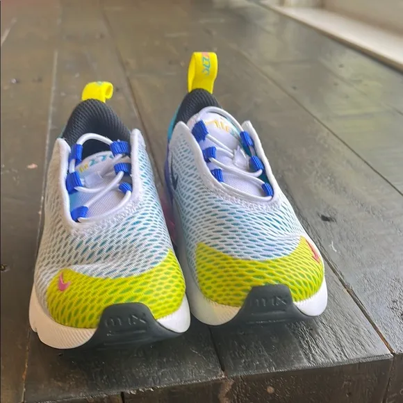 Nike Kids Air Max Shoes - White, Blue, Yellow