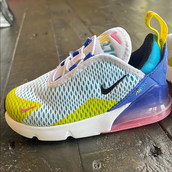Nike Kids Air Max Shoes - White, Blue, Yellow