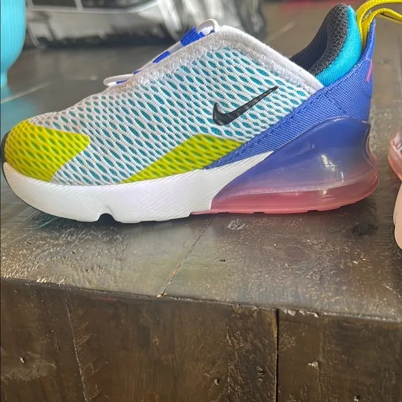 Nike Kids Air Max Shoes - White, Blue, Yellow