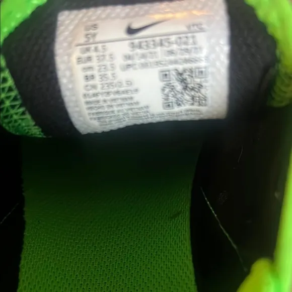Nike Kids Black and Green Shoes