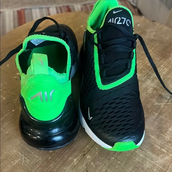 Nike Kids Black and Green Shoes
