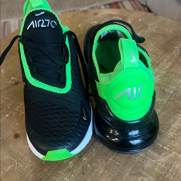 Nike Kids Black and Green Shoes