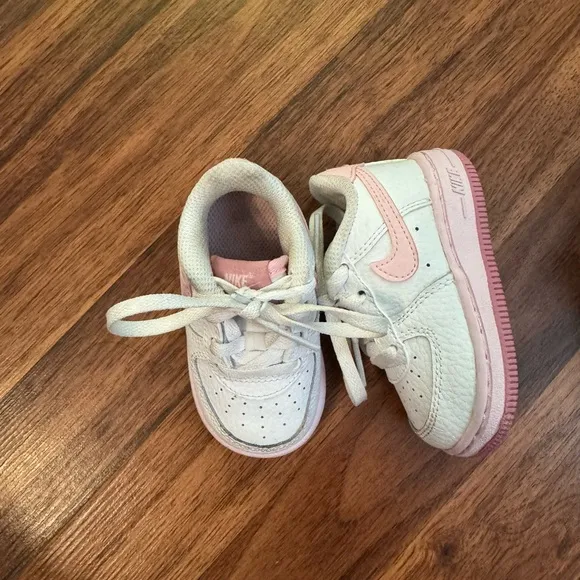 Nike Kids White and Pink Shoes