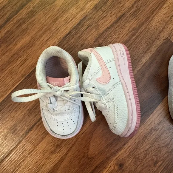 Nike Kids White and Pink Shoes