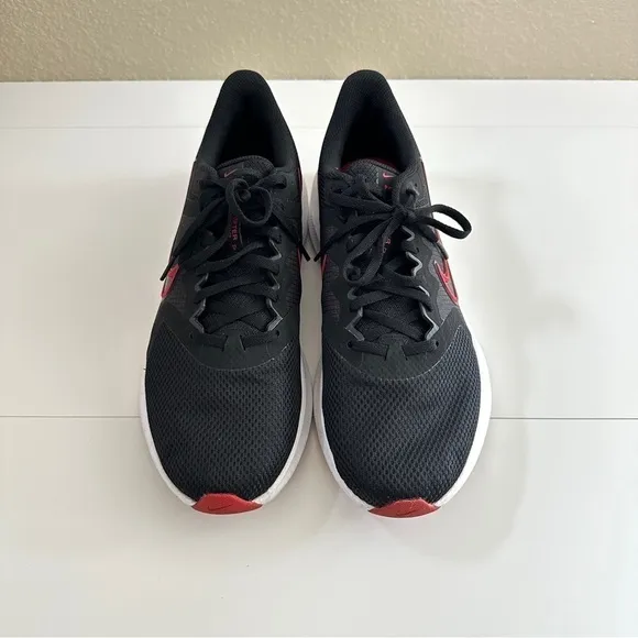 Nike Men's Downshifter 11 Black/Red-White Style CW3411-005 Shoes sz 9.5