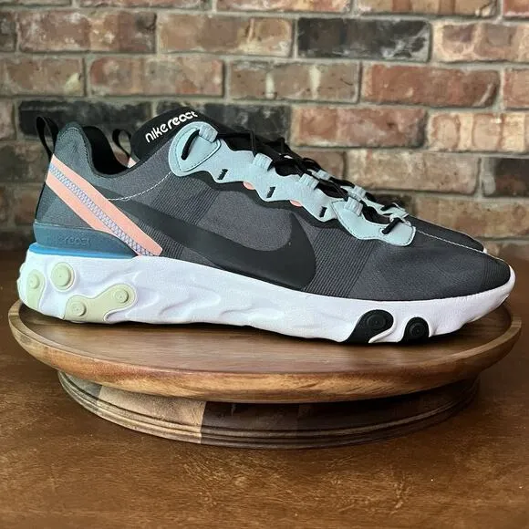 Nike Mens React Element 55 BQ6166-300 Gray Running Shoes Sneakers Size 13 M