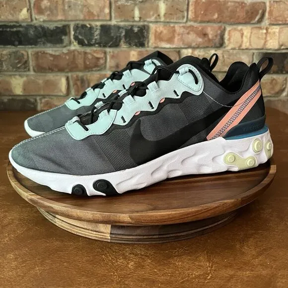 Nike Mens React Element 55 BQ6166-300 Gray Running Shoes Sneakers Size 13 M