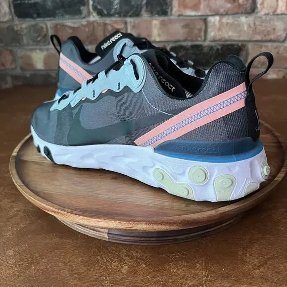 Nike Mens React Element 55 BQ6166-300 Gray Running Shoes Sneakers Size 13 M