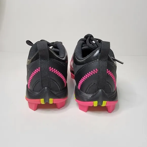NIKE Pink and black Hyperdiamond FastFlex Softball/ soccer cleats shoes Size 1
