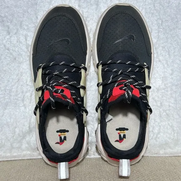 Nike React Presto Youth Black Phantom Red Chatty Running Sneakers Shoes SZ 6Y