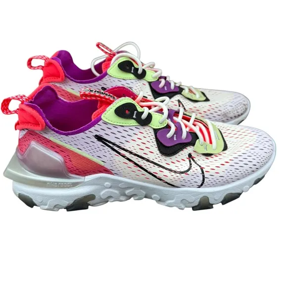 Nike React Vision Barely Volt Laser Crimson‎ Men's Running Shoes Size 10.5