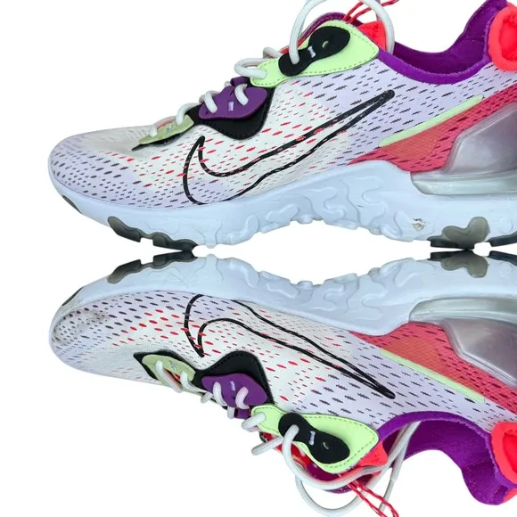 Nike React Vision Barely Volt Laser Crimson‎ Men's Running Shoes Size 10.5