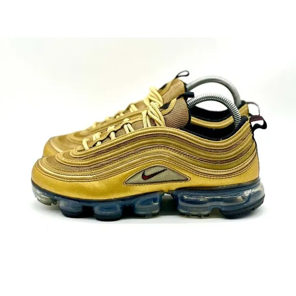 Nike Shoes Youth Size 6.5Y Air Vapormax 97 GS Gold Athletic Sneakers AQ2657-700