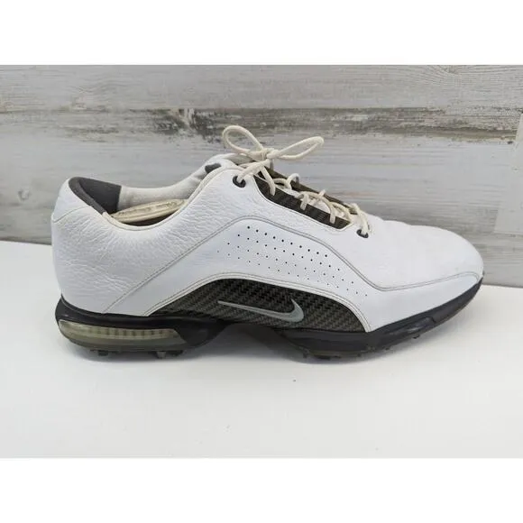 Nike Zoom Carbon Fiber Soft Spike Golf Shoes White Brown Men 13 US 418468 191