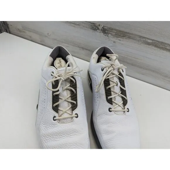 Nike Zoom Carbon Fiber Soft Spike Golf Shoes White Brown Men 13 US 418468 191