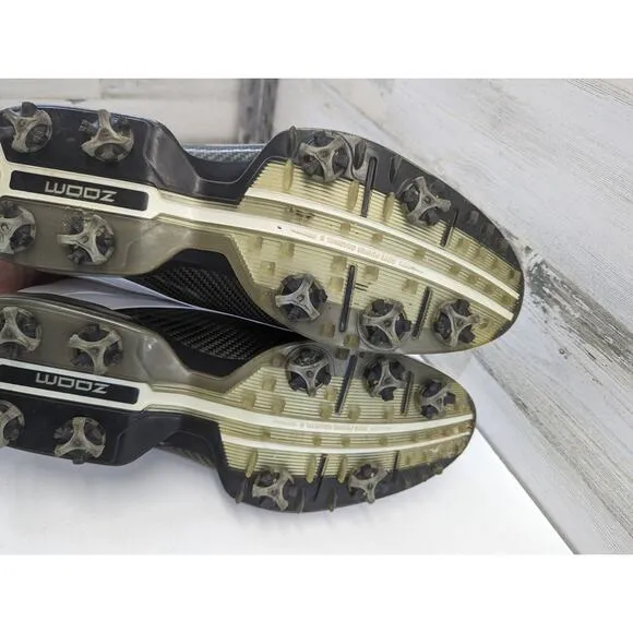 Nike Zoom Carbon Fiber Soft Spike Golf Shoes White Brown Men 13 US 418468 191