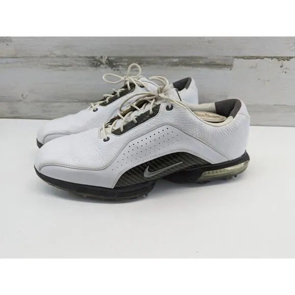 Nike Zoom Carbon Fiber Soft Spike Golf Shoes White Brown Men 13 US 418468 191