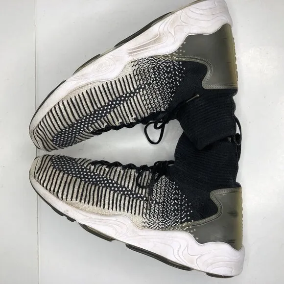 NIKE Zoom Mercurial Mens Size 10.5 Flyknit FC Black White Gray Shoes Sneakers