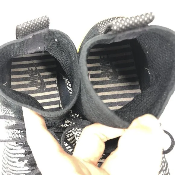 NIKE Zoom Mercurial Mens Size 10.5 Flyknit FC Black White Gray Shoes Sneakers