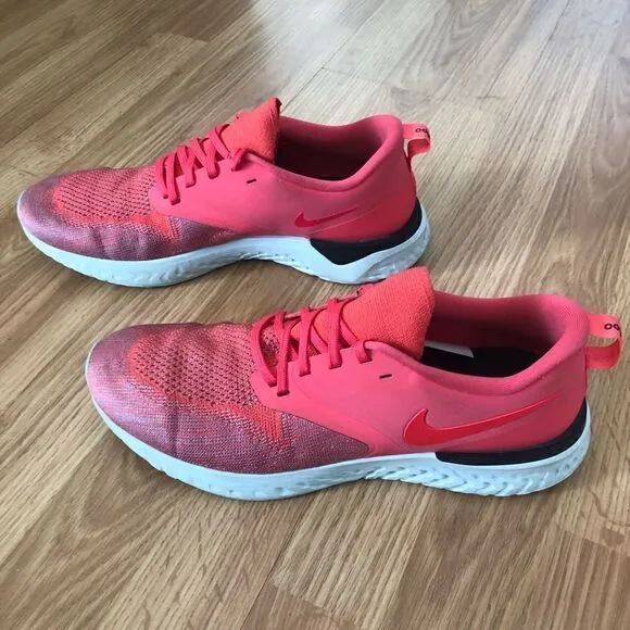 NIKE Odyssey React 2 Flyknit AH1016-800 Ember Glow/Red Running Shoes