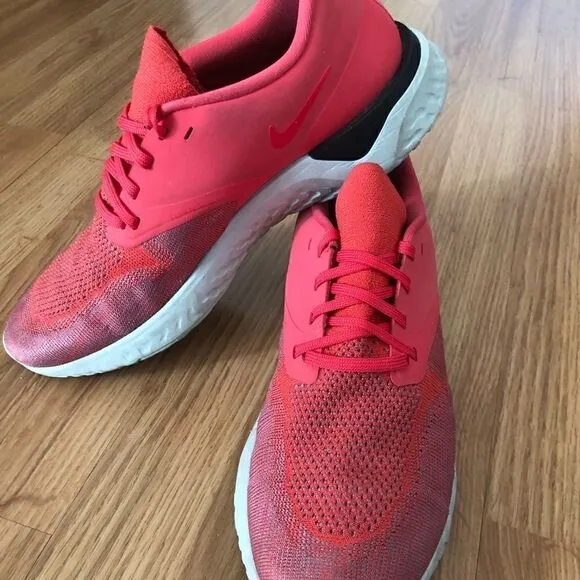 NIKE Odyssey React 2 Flyknit AH1016-800 Ember Glow/Red Running Shoes