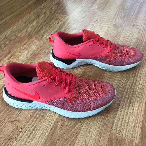 NIKE Odyssey React 2 Flyknit AH1016-800 Ember Glow/Red Running Shoes
