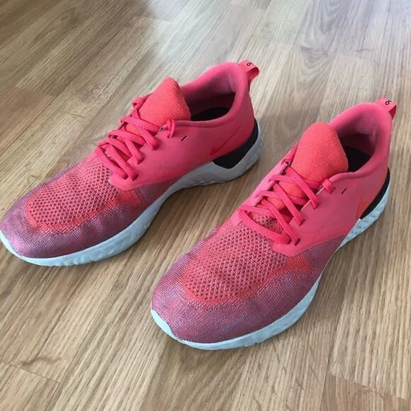 NIKE Odyssey React 2 Flyknit AH1016-800 Ember Glow/Red Running Shoes