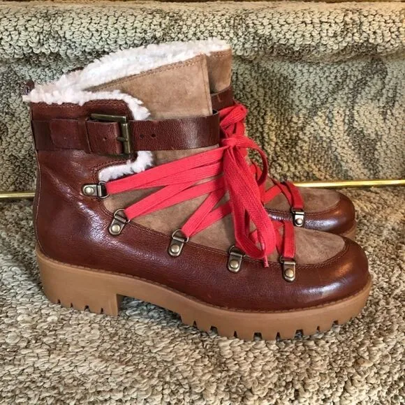 Nine West Hiking Boots Size 6.5 Brown Orynne