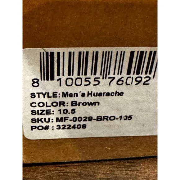 Nisolo Men's Huarache Sandal, Brown 10 1/2 New in box with Dust bag