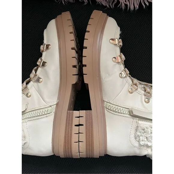 NWOB Circus by Sam Edelman Women 7.5 Hiker Boots Modern Ivory Gretchen Shearling