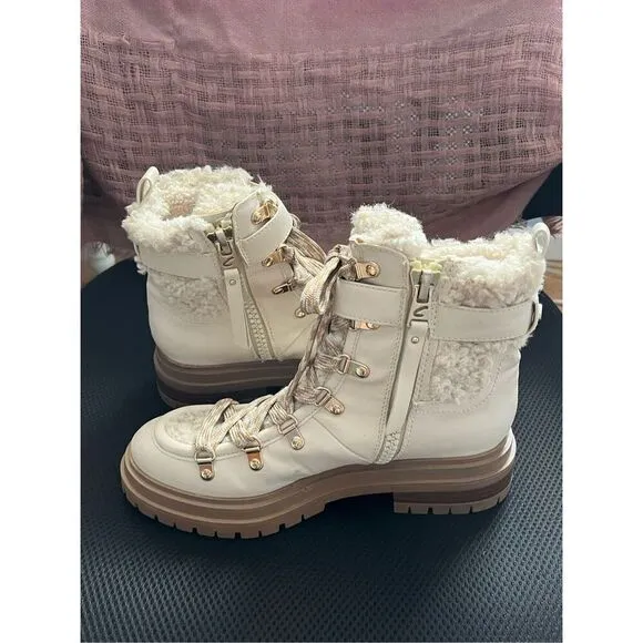 NWOB Circus by Sam Edelman Women 7.5 Hiker Boots Modern Ivory Gretchen Shearling