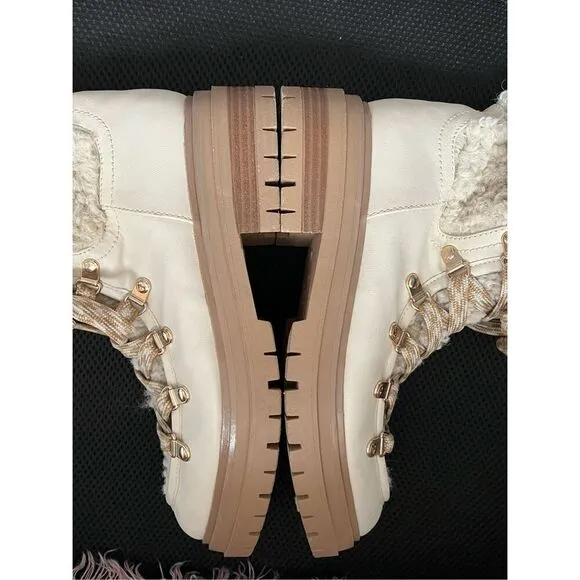 NWOB Circus by Sam Edelman Women 7.5 Hiker Boots Modern Ivory Gretchen Shearling