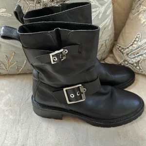 NWOB RAG &amp; BONE MOTO COMBAT LEATHER BOOTS BLACKSUZE 8 new​