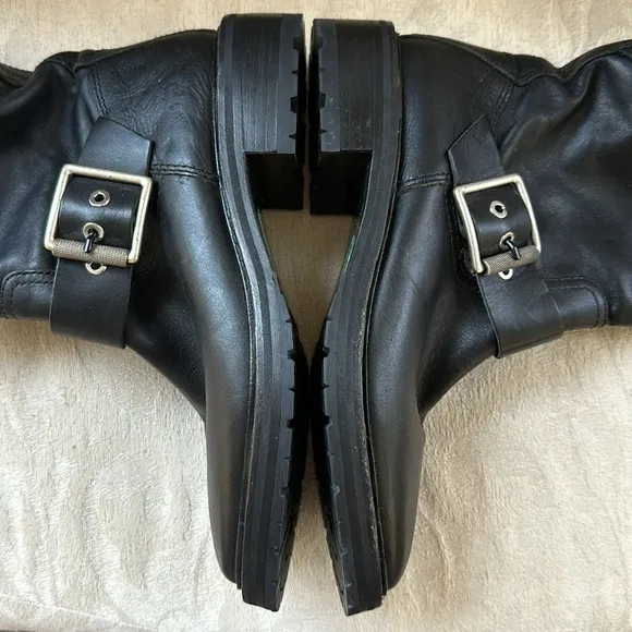NWOB RAG &amp; BONE MOTO COMBAT LEATHER BOOTS BLACKSUZE 8 new​