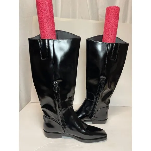 NWOB Sam Edelman Black Patent Knee-High Boots - Size 7