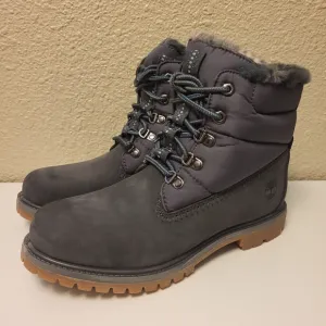 NWOB Timberland Dark Grey Nubuck Premium 6-Inch Warm Lined Boots Size 8½