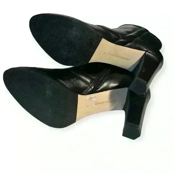 NWOT Banana Republic Black Leather Ankle Boots Women's Zip-Up Booties size 8