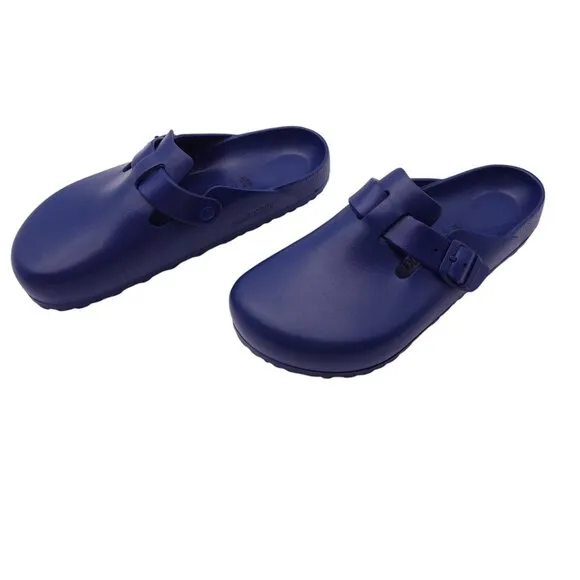 NWOT Birkenstock Boston Eva Clogs Sandals Sz 10 Navy Blue Lightweight Slip On