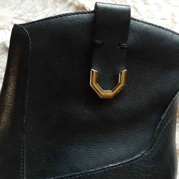 NWOT Cole Haan Maci Black Leather Pointed Toe Booties 6.5B
