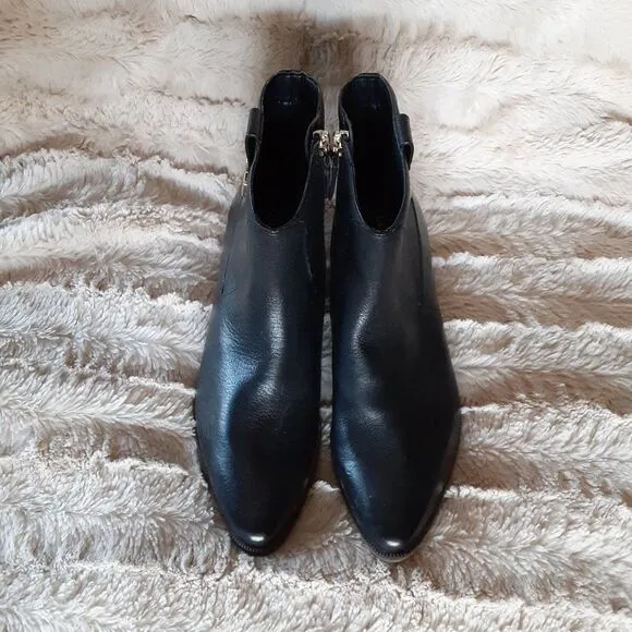 NWOT Cole Haan Maci Black Leather Pointed Toe Booties 6.5B