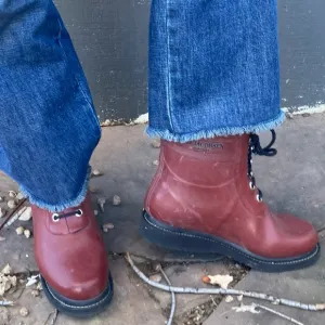 NWOT ILSE JACOBSEN hornbæk Short Rubber Rain Boots Lined Brick Red SZ: 9 (39)